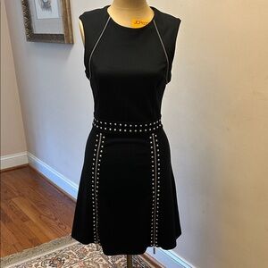 Michael Kors Black Mini Dress with Silver Studs